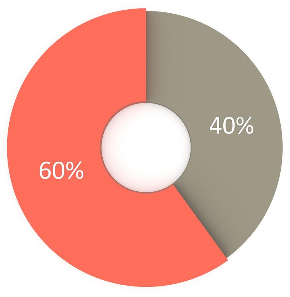 Диаграмма 60 и 40 процентов