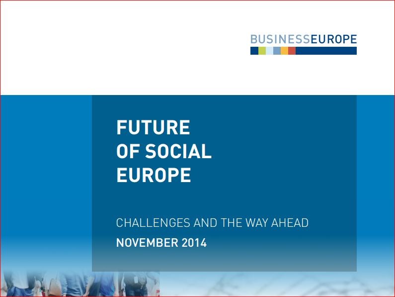 BUSINESSEUROPE released a brochure on the future of social Europe